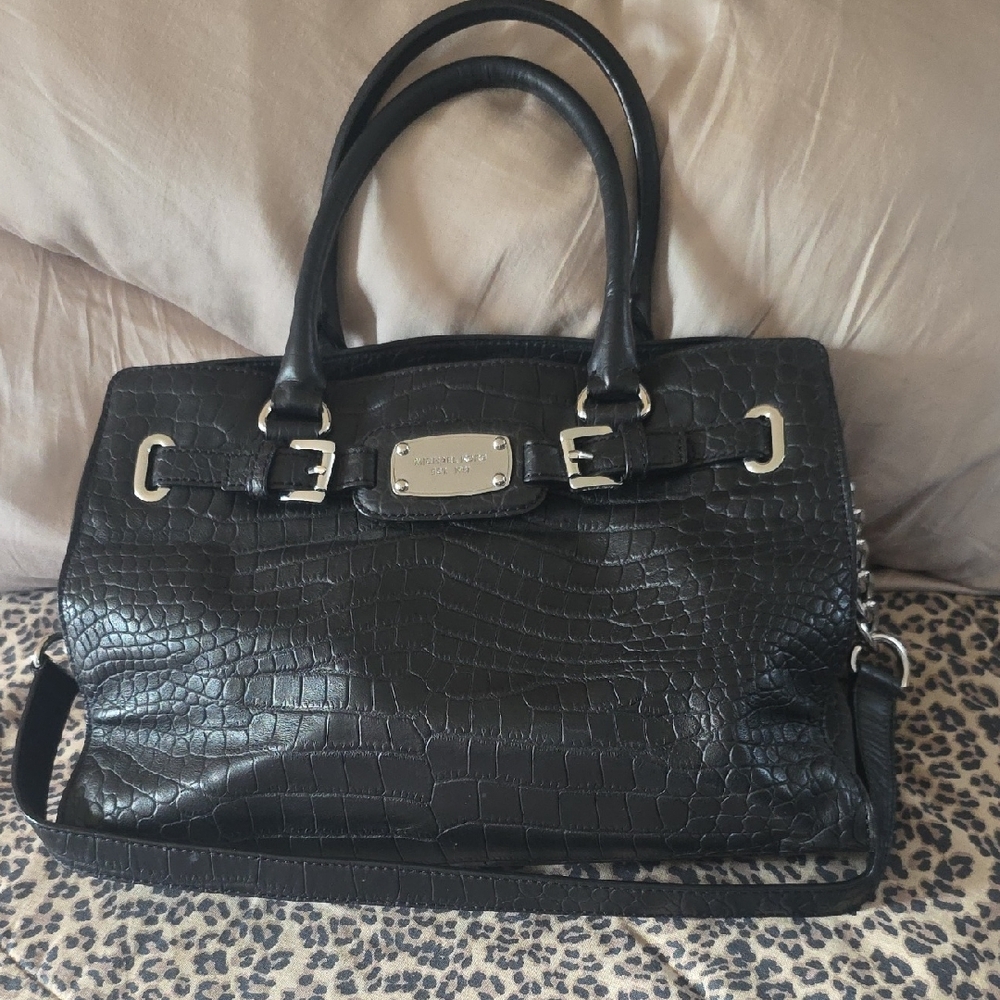 Michael Kors Black Embossed Satchel - Picture 11 of 11